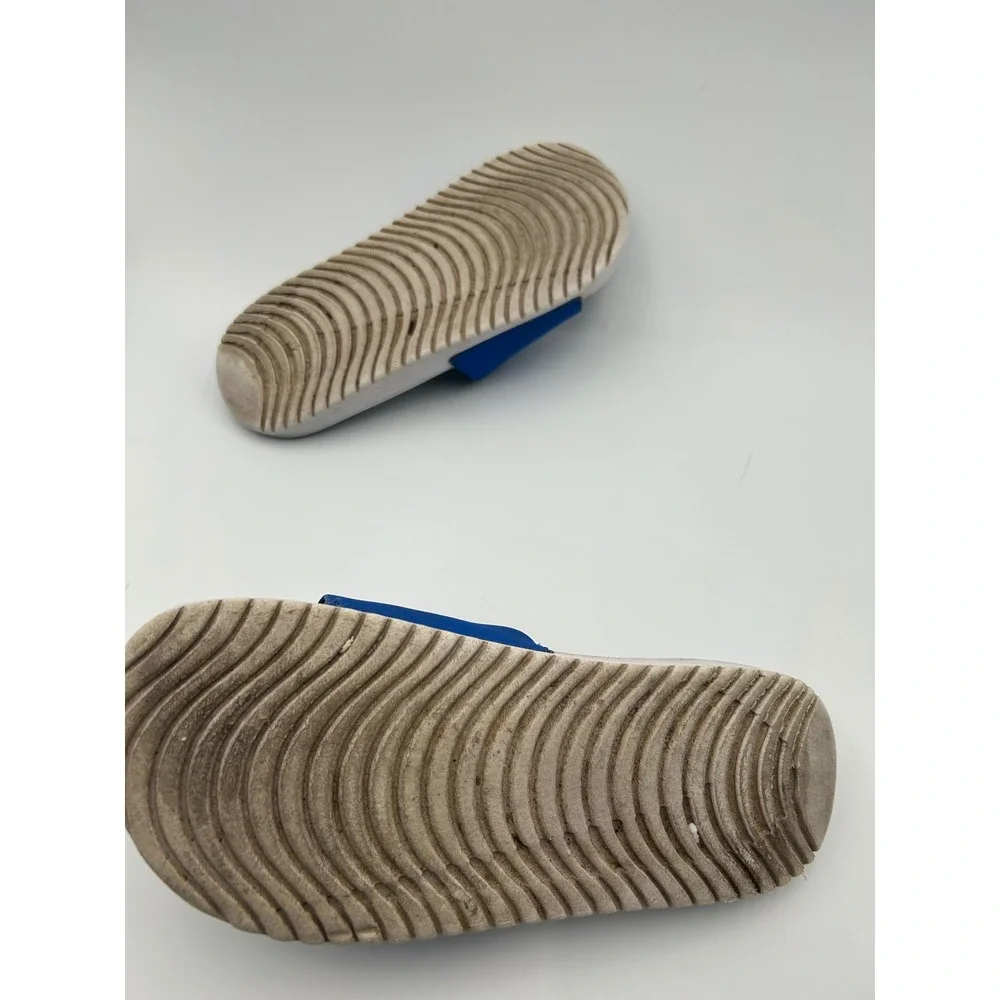 Nike Kawa Slides Boys Size 4.5 Royal Blue Navy Athletic Slip On Sandals 5227
